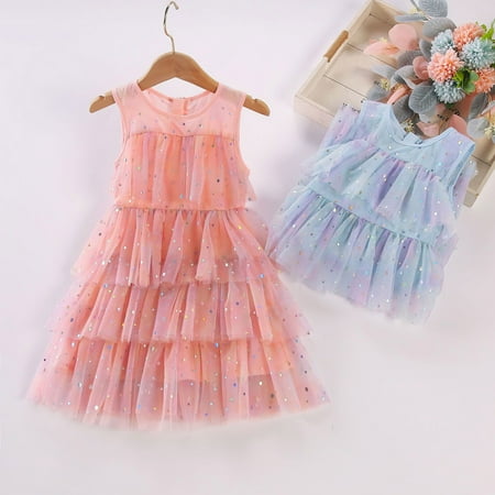 

PEASKJP Prom Dresses 2023 2023 Girls Toddler Chiffon Casual Short Sleeve Floral Floral Princess Dress Strappy Flowy Girls Dress Pink 9-10 Years