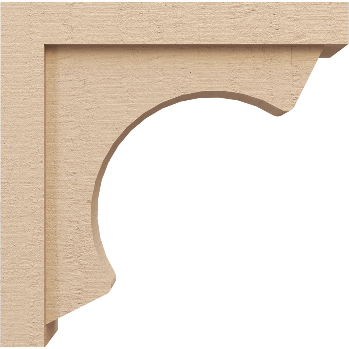 4"W x 16"D x 16"H Thin Emerson Rough Cedar Woodgrain TimberThane Corbel, Primed Tan