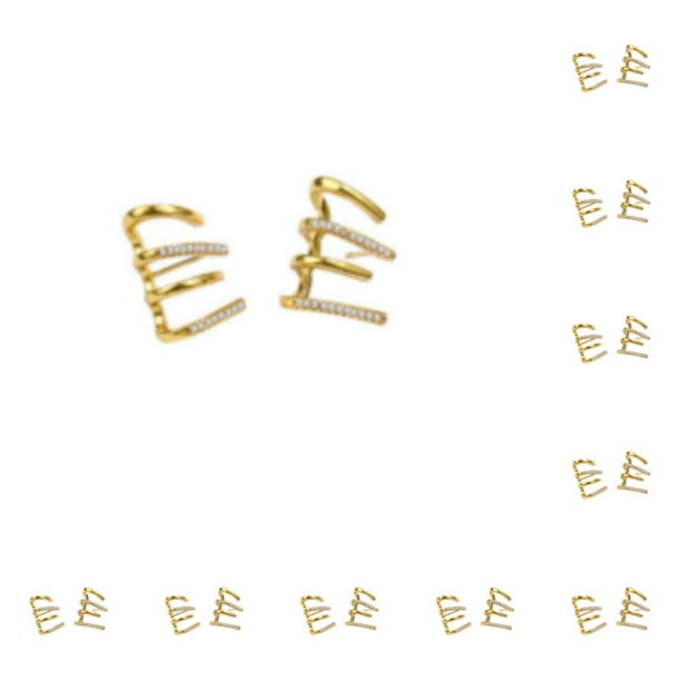 Qarigey Pendientes fáciles de usar Conjunto sin esfuerzo Pendientes de metal de estilo vintage para mujer Elegante dorado dorado 10Conjunto