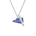 thumbnail image 2 of Delight Jewelry Acrylic 1.25" Royal Blue Cheer Megaphone Silvertone Believe Faith Prayer Hope Bar Charm Necklace, 23", 2 of 4
