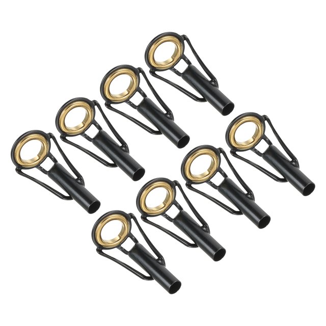 Unique Bargains 4.0mm Stainless Steel Fishing Rod Tip Repair Kit Pole Ring Guide Replacement, Golden 8 Pack