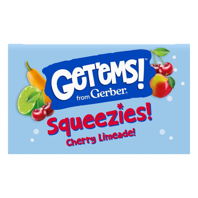 Gerber Get'ems Squeezies, Cherry Limeade Smoothie Pouches