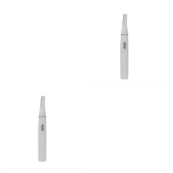 Soidarity 2-in-1 Facial Hair Trimmer Adults Button Grooming Tool Shaver Beauty Supplies Battery Eyebrow Nose Trimming Powered Operation 2piezas