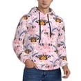 thumbnail image 2 of Uemuo Pink Butterfly Daisy Pattern Men's Hoodie - Casual Pullover Hoodie with Kangaroo Pocket, Stylish Hooded Sweatshirt for Everyday Wear-X-Large, 2 of 7