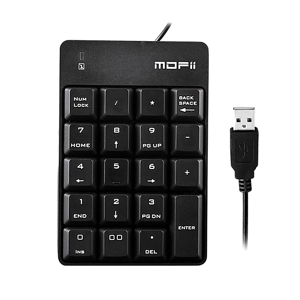 Black Keyboard Digital Wired Keyboard Portable 18 Key USB Keyboard Wired Digital Mini Financial Accounting Numeric Expand Desktop Numeric Keypads for Home Office