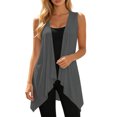 thumbnail image 2 of Sleeveless Vest for Women Summer Casual Open Front Irregular Hem Lightweight Cardigans Beach Coverups, 2 of 4