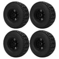 thumbnail image 1 of 6 Spoke Rubber Tires, Durable 2.2 Flat Pattern Exquisite Black 4PCS Plastic Wheel Rims Rubber Tires  for Typhon, 1 of 8