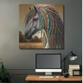thumbnail image 5 of Luxe Metal Art 'Horse With Colorful Dreadlocks' by Rey Klimt Metal Wall Art, 36" x 36", 5 of 9