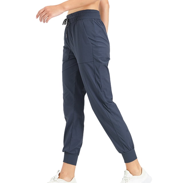 Pantalones deportivos de cintura alta para mujer, pantalones deportivos con cordón y bolsillos
