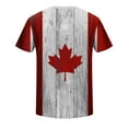 thumbnail image 4 of WREESH Men's Fitness Canadian Flag Crewneck T-Shirts Short Sleeve Gym Workout Shirt Wine, 4 of 5