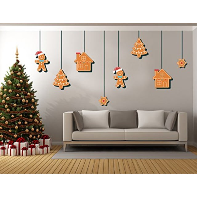 Window Decor 20 x Gingerbread man vinyl stickers decal,Christmas Wall Giftwrap 