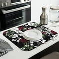 thumbnail image 2 of Microfibre Drying Mat for Kitchen Bloom Red and White Rose Dish Drying Drainer Mat Absorbent Pioneer Drying Mat Washing Up for Glass, Plate & Cup 16inch X 18inch, 2 of 7