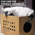 thumbnail image 4 of Casa de cartón para gatos con 2 almohadillas para orejas para rascar, cama grande para gatos rascado, 4 of 6