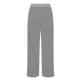 thumbnail image 3 of QLEICOM Womens Slacks Women's Wrinkle Free Relaxed Fit Straight Leg Pants Loose Wide Leg Pants High Waist Straight Pants Pants Work Cargo Casual Pants Wide Leg Pants Relaxed Fit Trousers Gray L, 3 of 5