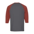 thumbnail image 6 of Resicozy 3/4 Sleeve Shirt Men Summer Color Block Henley Neck Baseball T-Shirts Casual Loose Fit Tees T-Shirt Watermelon Red 3XL, 6 of 7