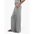 thumbnail image 5 of Yunliwuli Women 2 Piece Pajama Set Long Sleeve Crop Tops and Elastic Wide Leg Pants for Loungewear Soft Sleepwear for Nightwear, 5 of 9