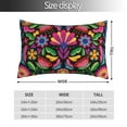 thumbnail image 2 of Fuzoiu Colorful Floral Embroidery Mexican Print Pillow Case with Hidden Zipper,Pillow Covers,Soft and Comfortable Pillowcase-20"x30", 2 of 6