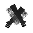 thumbnail image 2 of Guantes largos con borlas para mujer para baile latino, ideal para disfraz de noche de Halloween. negro, 2 of 9
