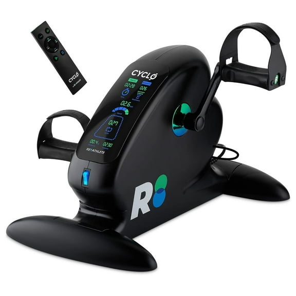 CYCLO: Under-Desk Bike/Pedal Exerciser | Desk Bike for Leg and Arm Exercises | Pedal Exerciser for Cardio Training, Fitness, & Rehabilitation | All-Digital, Light & Quiet Under-Desk Bike