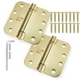 thumbnail image 2 of Cauldham (2 Pack) Heavy-Duty 4" Self-closing Spring Door Hinge with 5/8" Radius Corners, UL Listed - Brass, 2 of 7