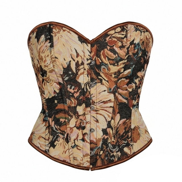 Painting Style Bustier Corset Back Lace Up Control Shapewear for Everyday Comfort and Figure Enhancing Support