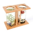 thumbnail image 6 of Glass Betta Fish Tank Bamboo Base Mini Aquarium Fish Tank For Desktop, 6 of 11