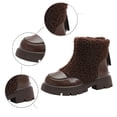 thumbnail image 4 of PEASKJP Girls Ankle Booties Round Toe Pull on Riding Shoes for Little Kid/Big Kid, Brown 32, 4 of 5