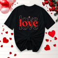 thumbnail image 1 of TIMIFIS T-Shirts de la Saint-Valentin pour Femmes Été Décontracté Manches Courtes Col Rond Imprimé Cœur d'Amour, 1 of 4