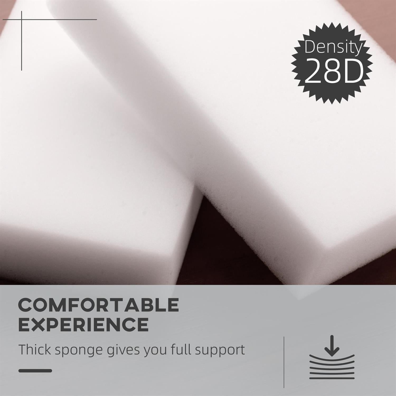 Demi Bonn 18" PU Leather Ottoman with 360° Swivel, Thick Sponge Padding & Solid Steel Base for Home Use, Comfortable Stool, Black