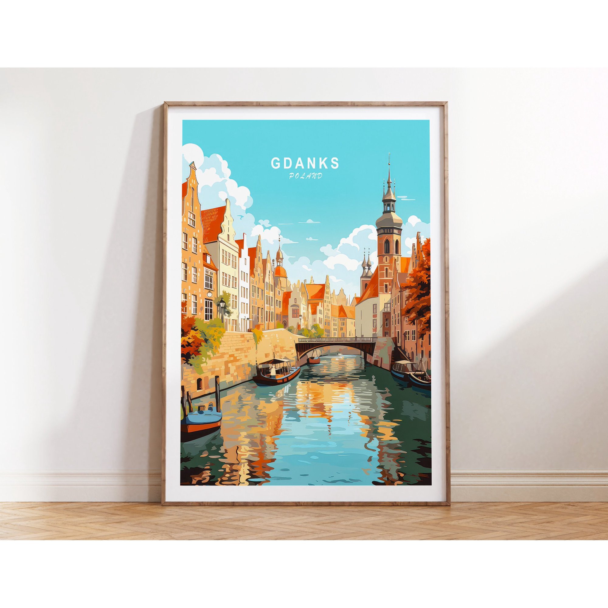 Gdansk Travel Poland Gifts Decorative Wall Art Poster , Poster Print Only