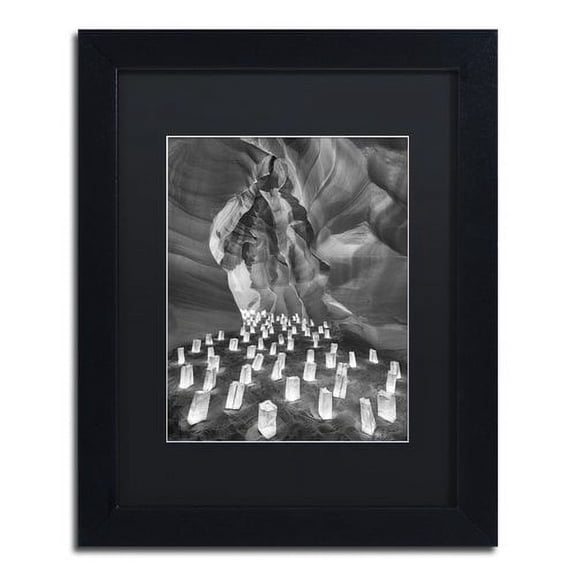 Trademark Fine Art "Candle Canyon II" Canvas Art by Moises Levy Black Matte, Black Frame