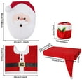 thumbnail image 3 of TIELUTT Christmas Toilet Cover Santa Four Piece Toilet Cover Bathroom Christmas Decorations Bath Mat Long Elongated Toilet Seat Cover And Rug Set Bath Mat Large Foam Rugs Carpet Bathroom, 3 of 6