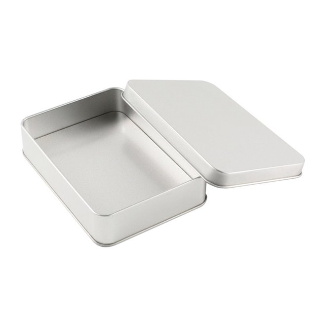 Caja de hierro para embalaje con ventana rectangular, accesorios y piezas, caja de hierro para embalaje general, caja de hojalata