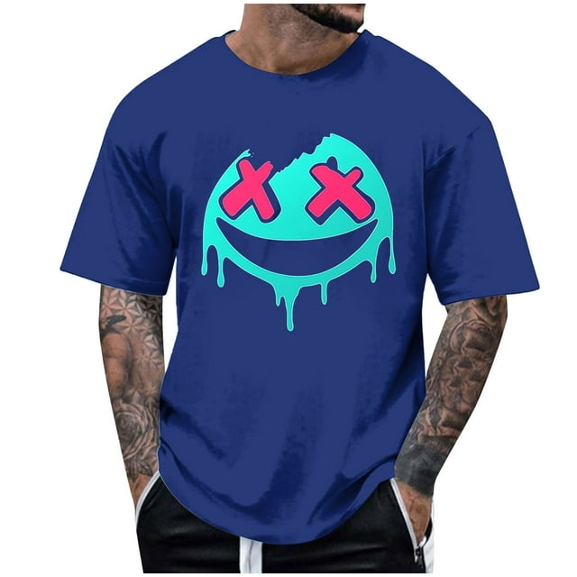 T-shirt d'Halloween pour Homme, T-Shirt Graphique d'Halloween pour Homme avec Imprimé, Haut Décontracté à Manches Courtes et Col Rond pour Costume et Usage Quotidien