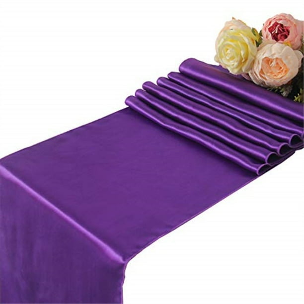 purple satin table runners wedding party 5 pcs banquet event