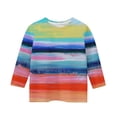 thumbnail image 5 of Sentmoon Chandail Décontracté pour Filles, Blouse Ample, Manches 3/4, Col Rond, Hauts Rayés, T-Shirt Tendance, Vêtements pour Filles 4-12 Ans, Articles en Liquidation, Rouge Melon D\'eau, 4 Ans, 5 of 5