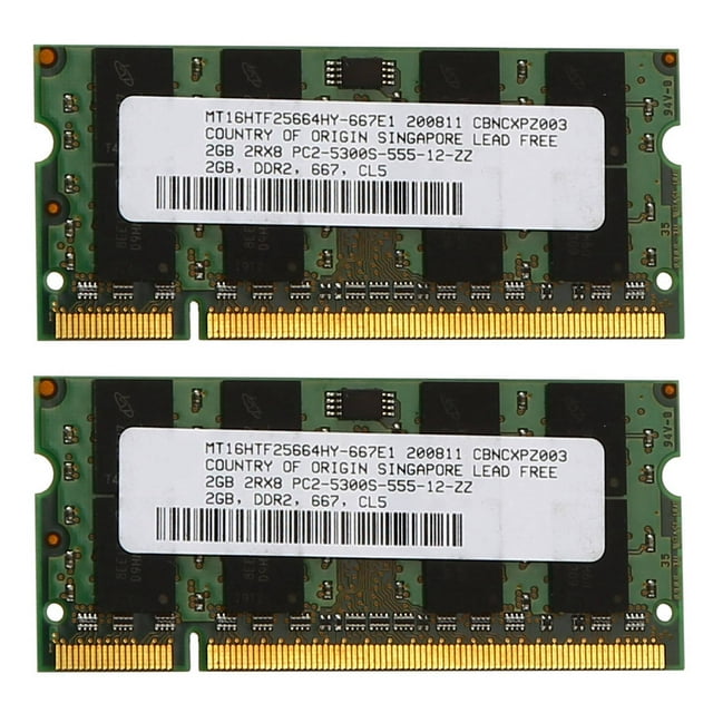2X Memoria RAM DDR2 de 2GB 667Mhz PC2 5300 Laptop Ram Memoria 1.8V 200PIN SODIMM para AMD