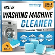 Washing Machine Cleaner Tablets - 24 Unscented Deep Cleaning Tabs Descale HE Front & Top Load Washer, 24 Pack