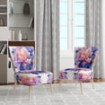 thumbnail image 2 of Designart "Oceanic Tints Coral Blue Peony" Coral Floral Upholstered Accent Chair - Traditional Arm Chair For Bedroom, 2 of 5