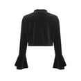 thumbnail image 2 of YONGHS Kids Girls Velvet Cardigan Bolero Open Front Long Sleeve Shrug Shawl Cover Up for Dress Black 10, 2 of 5