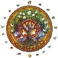 thumbnail image 2 of UNIDRAGON Original Wooden Jigsaw Puzzles - Mandala Tree of Life, 350 pcs, King Size 13"x13", Beautiful Gift Package, Unique Shape Best Gift for Adults and Kids, 2 of 10