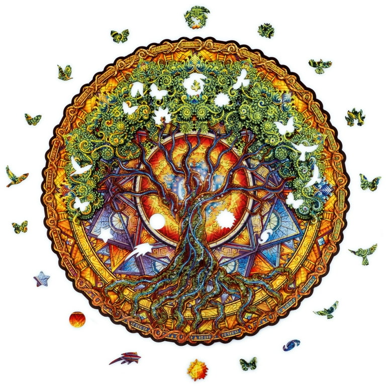 UNIDRAGON Original Wooden Jigsaw Puzzles - Mandala Tree of Life