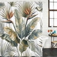 thumbnail image 2 of Vintage Palm Leaf Shower Curtain, 36"x72", Green Banana Leaves Tropical Plant Summer Waterproof Bathroom Curtain Washable Shower Curtain Set with 12 Hooks, 2 of 9