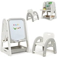 thumbnail image 1 of Costway Caballete para Pintar 2 en 1 para Niños Pizarra de Doble Cara y Librería 62,5 x 53 x 71-100 cm, 1 of 10
