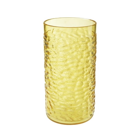 

G.E.T. Heavy-Duty Shatterproof Plastic Pebbled Tumbler 16 Ounce Yellow (Set of 12)