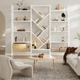 thumbnail image 5 of Triple 5 Tier Bookshelf, Large Wooden Bookcase with 17 Open Display Shelves, Modern Tree Book Shelf Metal Frame Tall Bookshelves Furniture for Living Room Bedroom Home Office Rustic Brown, 5 of 6