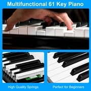 61 Keys Keyboard Piano, Electric Piano with Microphone Built-In Speaker 6 Demo Songs Gift Musical Instrument for Beginners, Teens (Black)