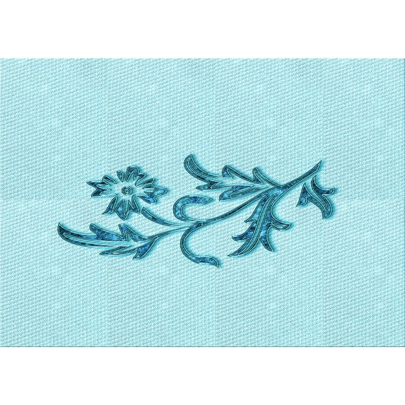 Ahgly Company Indoor Rectangle Patterned Blue Diamond Blue Area Rugs, 5' x 8'