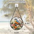 thumbnail image 3 of Stained Glass Window Hanging, Blue Bird Pink Flower Suncatcher Diamond Glass Panel Bird Sun Catchers Decor for Birthday for Women, Men, Wife, Aunt, and Mom, 3 of 6