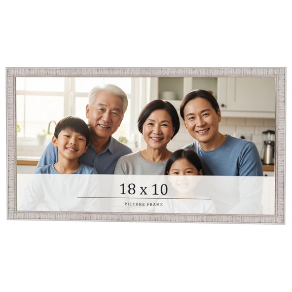 18x10 Frame White Real Wood Picture Frame Width 0.75 inches | Interior Frame Depth 0.5 inches |